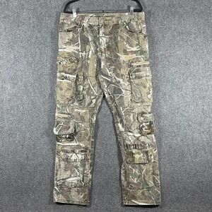 First Row Utility Cargo Pants Multi Pocket Hunting Camo Streetwear Mens 38x32